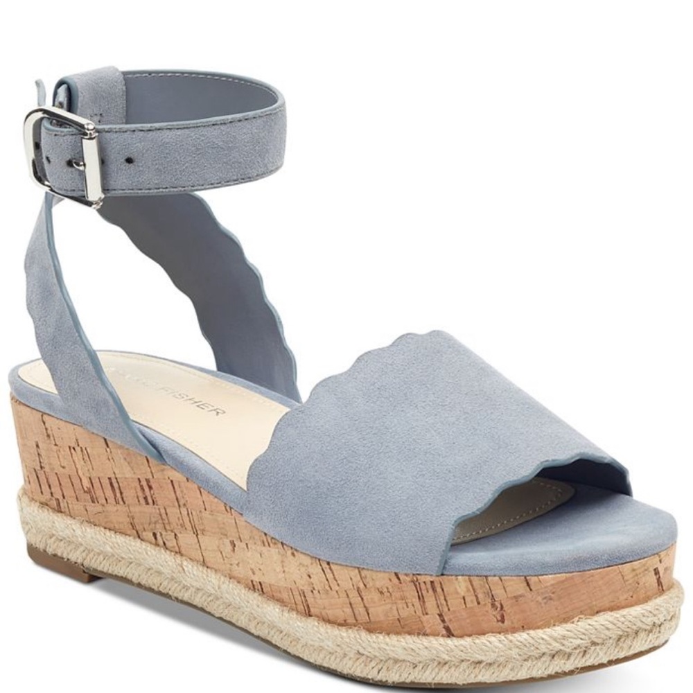Marc Fisher Faitful Platform Sandals size 7.5 blue